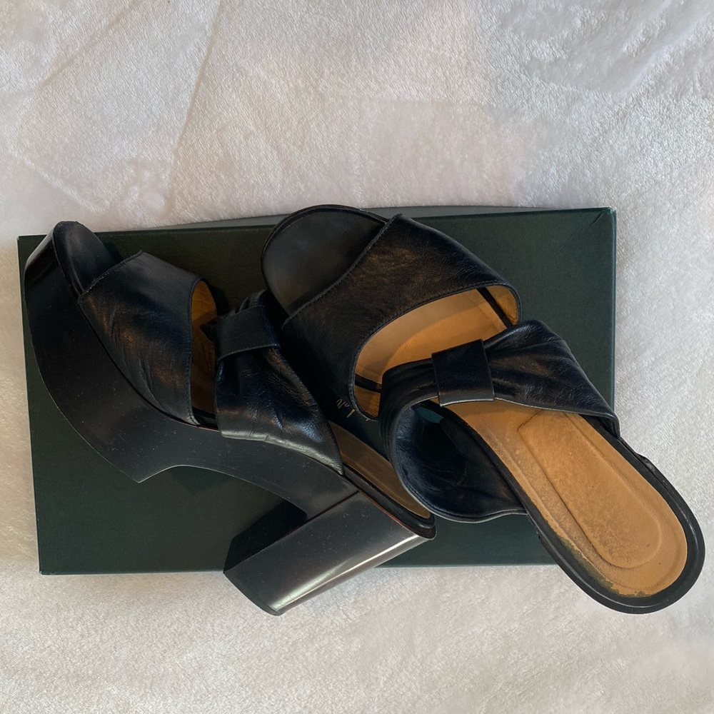 Robert Clergerie chunk platform sandals- black
